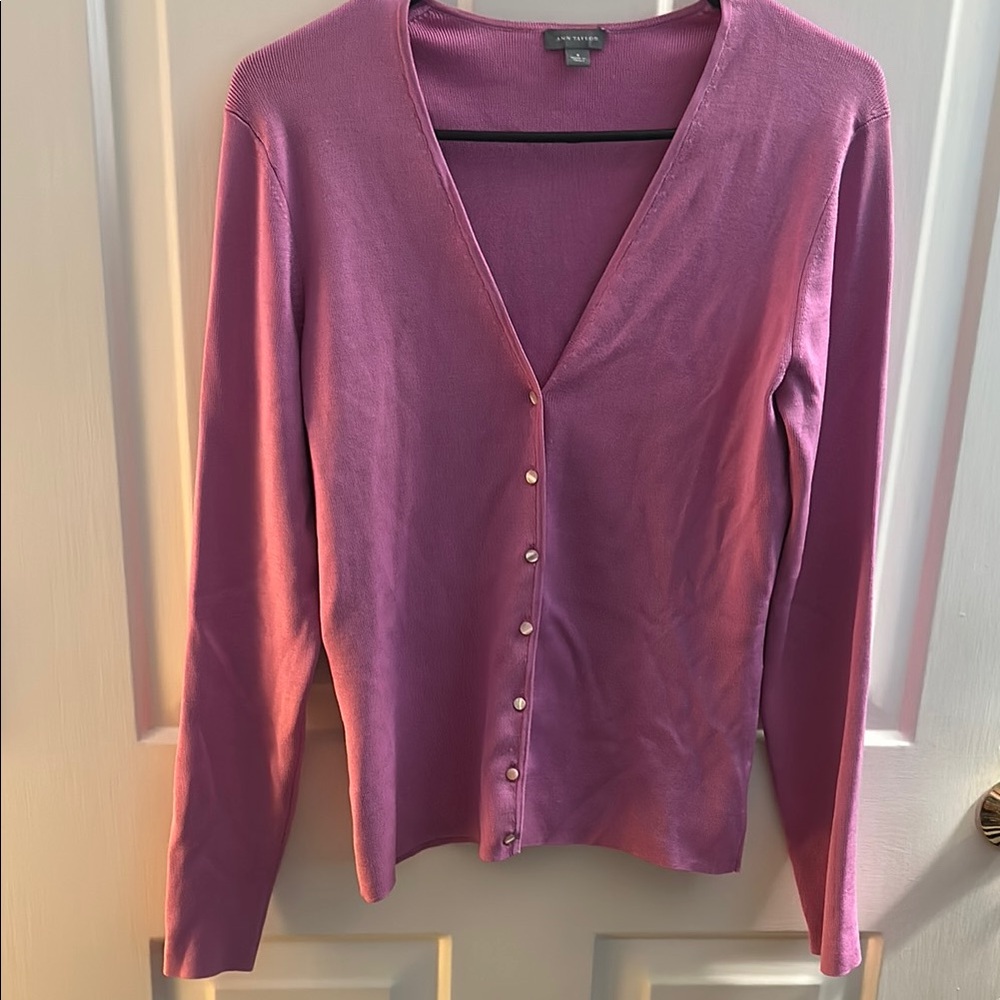Ann Taylor Rich Pinkish/Purple Cardigan